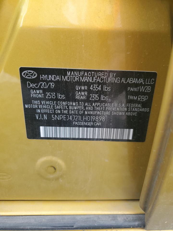 2020 Hyundai Sonata Sel Plus VIN: 5NPEJ4J21LH019898 Lot: 63811725
