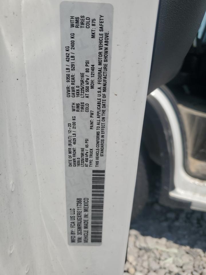 2024 Ram Promaster 3500 3500 High VIN: 3C6MRVJGXRE117368 Lot: 62764995