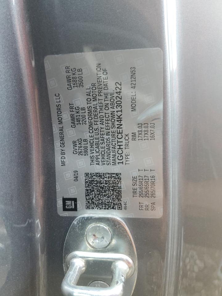 1gchtcen4k1302422 1GCHTCEN4K1302422 2019 Chevrolet Colorado Lt