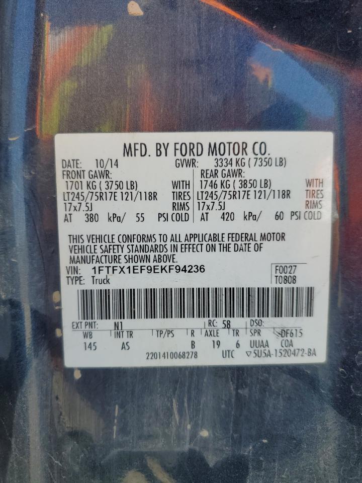 2014 Ford F150 Super Cab VIN: 1FTFX1EF9EKF94236 Lot: 62954045