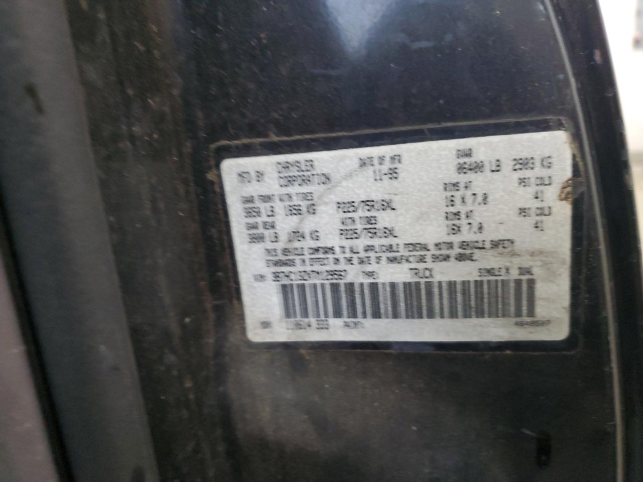 1996 Dodge Ram 1500 VIN: 3B7HC13ZXTM129567 Lot: 67068935