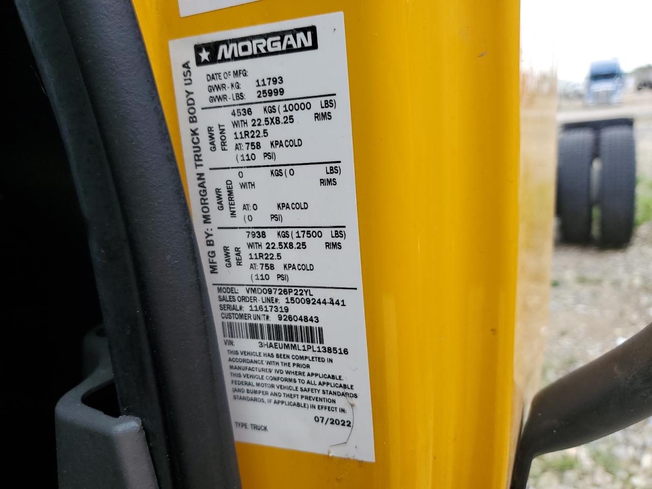 2023 International Mv607 - Trucks Truck Cab And Chassis VIN: 3HAEUMML1PL138516 Lot: 63640515