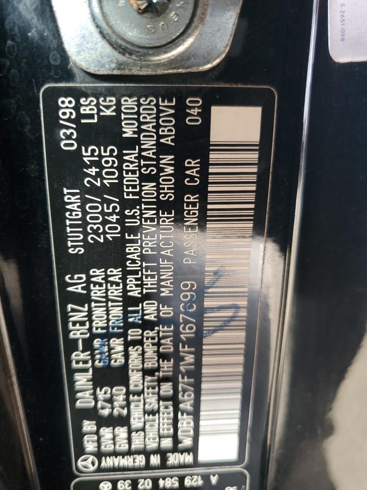 1998 Mercedes-Benz Sl 500 VIN: WDBFA67F1WF167699 Lot: 64332255