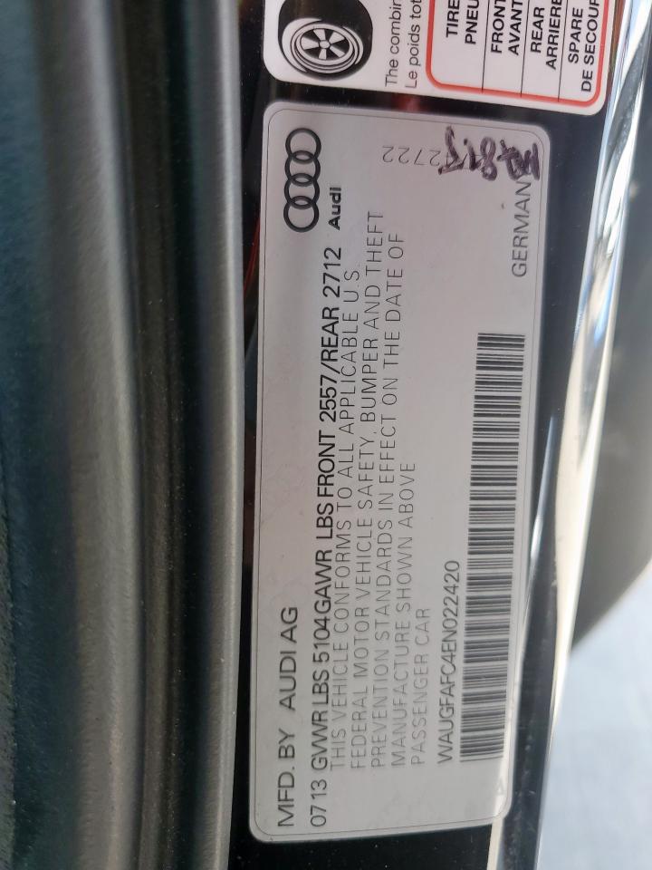 2014 Audi A6 Premium Plus VIN: WAUGFAFC4EN022420 Lot: 65171805