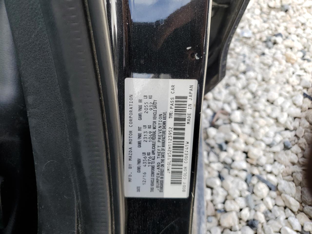 2017 Mazda 6 Touring VIN: JM1GL1V52H1123952 Lot: 65382805