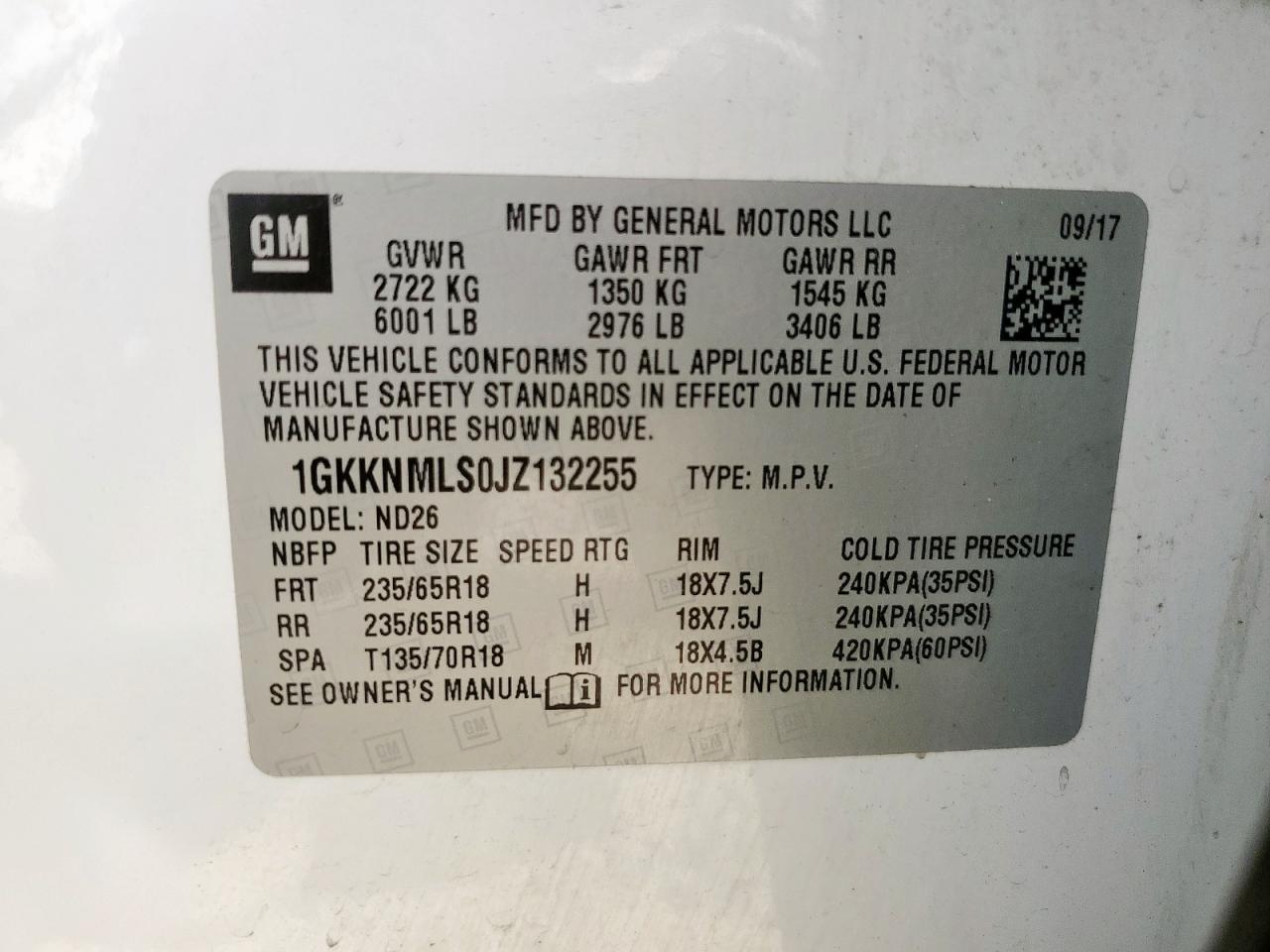 1gkknmls0jz132255 1GKKNMLS0JZ132255 2018 GMC Acadia Slt-1