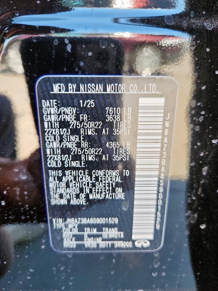 2025 Infiniti Qx80 Luxe VIN: JN8AZ3BA8S9001529 Lot: 65918845