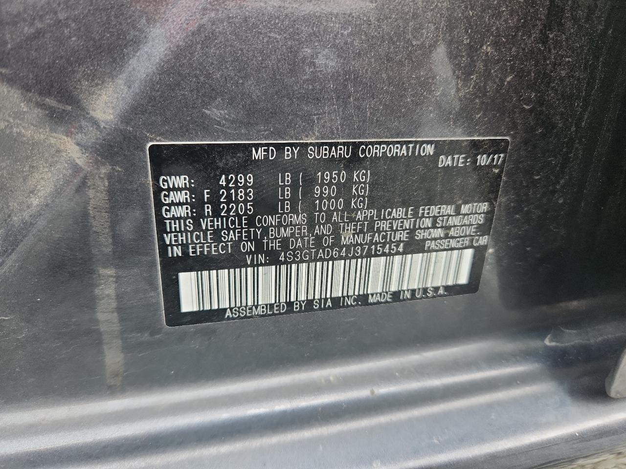 2018 Subaru Impreza Premium Plus VIN: 4S3GTAD64J3715454 Lot: 64798345