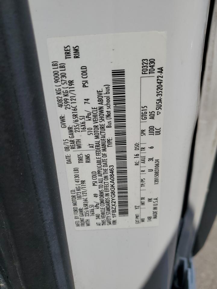 2016 Ford Transit T-350 VIN: 1FBZX2YG8GKA08463 Lot: 66354775