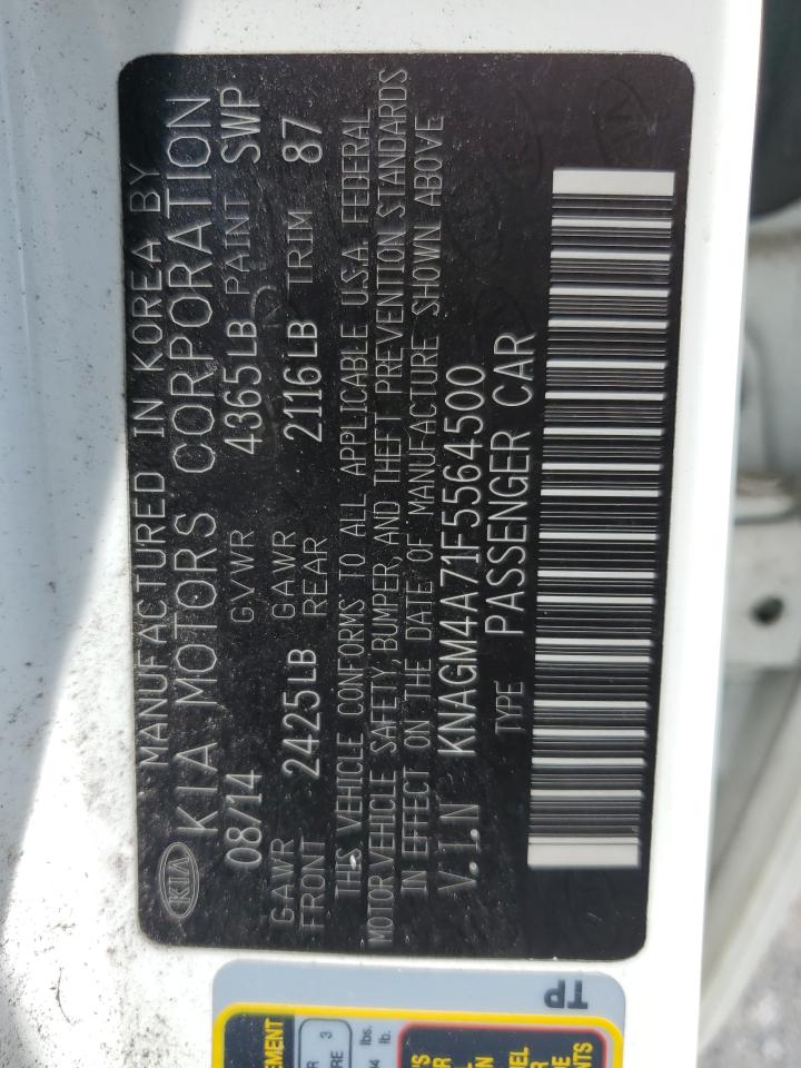 2015 Kia Optima Lx VIN: KNAGM4A71F5564500 Lot: 64690695