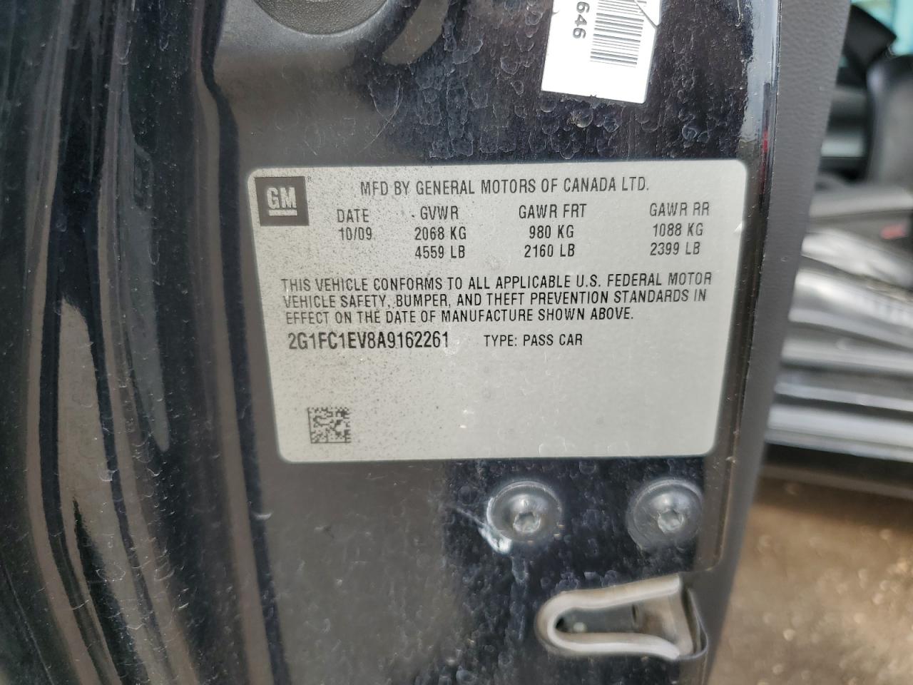 2010 Chevrolet Camaro Lt VIN: 2G1FC1EV8A9162261 Lot: 66323075