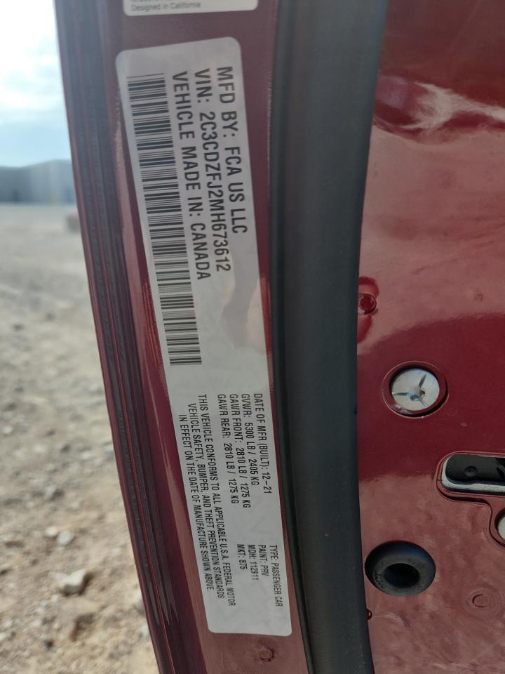 2021 Dodge Challenger R/T Scat Pack VIN: 2C3CDZFJ2MH673612 Lot: 63859755