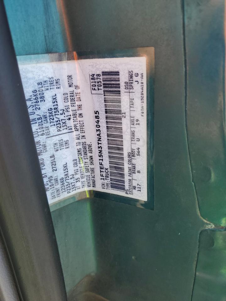 1996 Ford F150 VIN: 1FTEF15N3TNA30485 Lot: 65407585