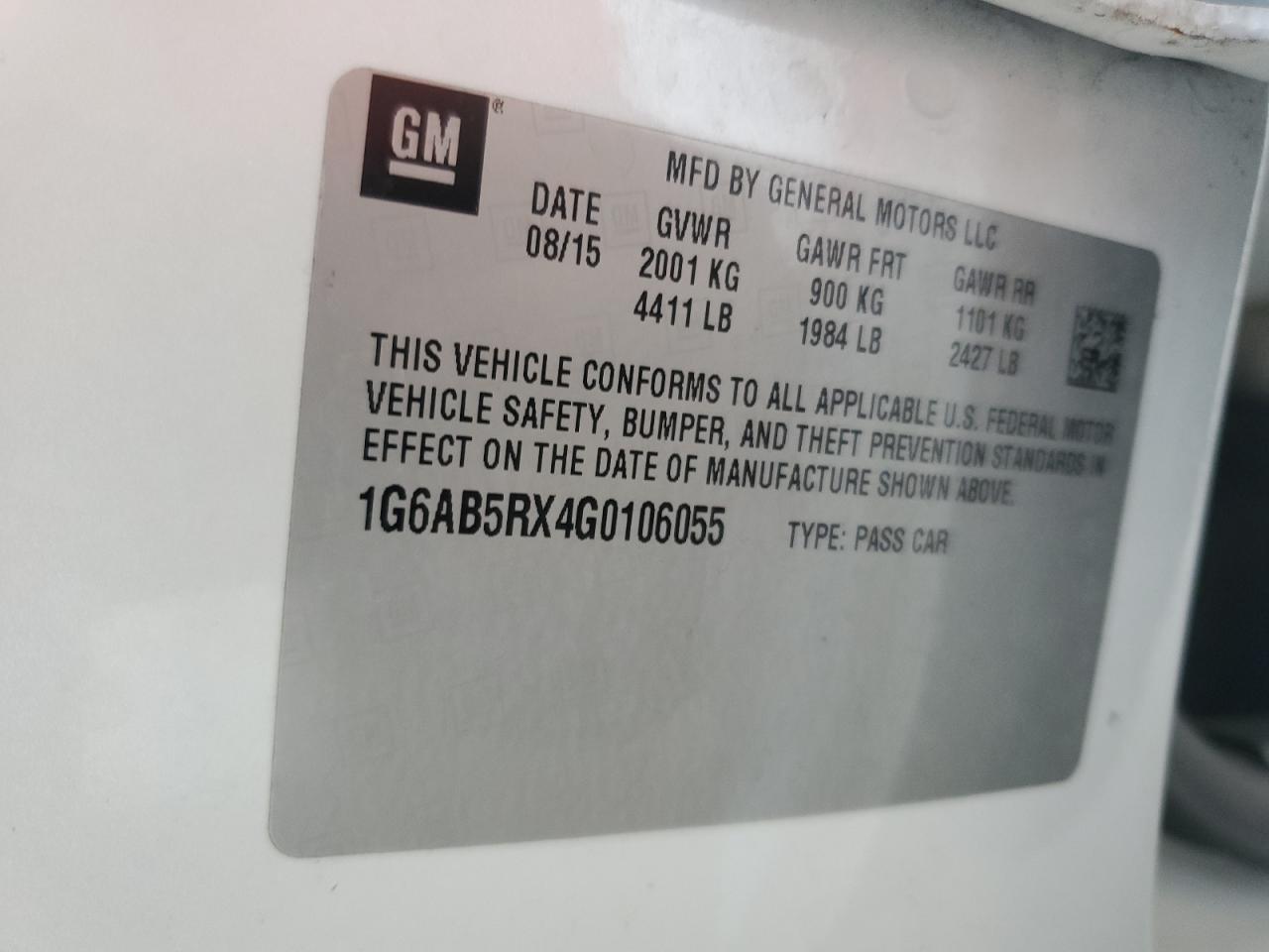 2016 Cadillac Ats Luxury VIN: 1G6AB5RX4G0106055 Lot: 64644455
