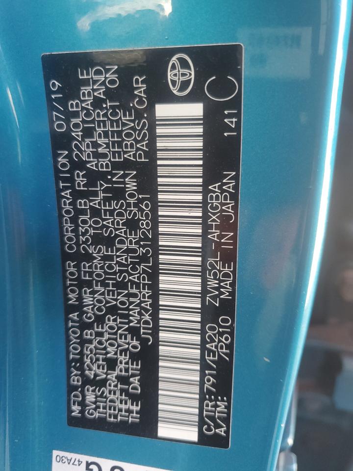 2020 Toyota Prius Prime Le VIN: JTDKARFP7L3128561 Lot: 63876185
