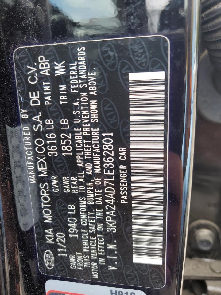 2020 Kia Rio Lx VIN: 3KPA24AD7LE362801 Lot: 64267705