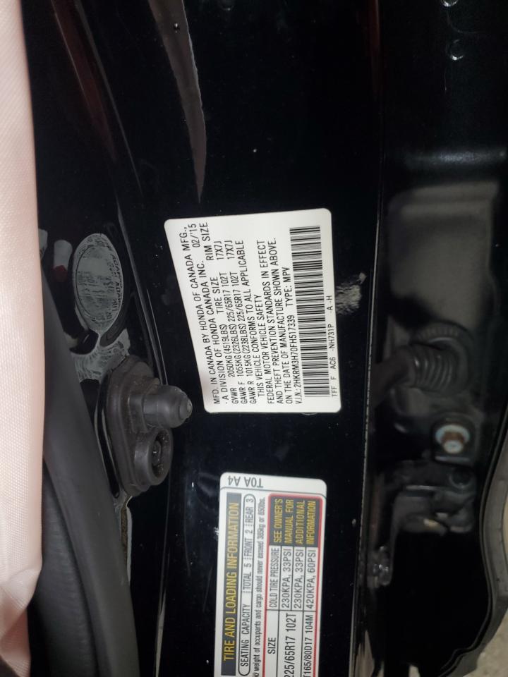 2015 Honda Cr-V Exl VIN: 2HKRM3H70FH517339 Lot: 64820665
