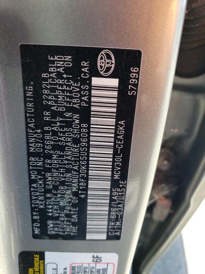 2005 Toyota Camry Le VIN: 4T1BF30K65U596088 Lot: 63661155