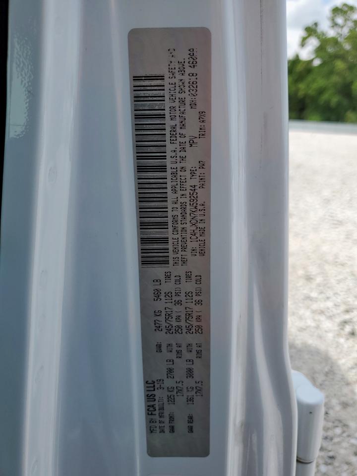 2019 Jeep Wrangler Unlimited Sport VIN: 1C4HJXDN7KW592544 Lot: 63093445
