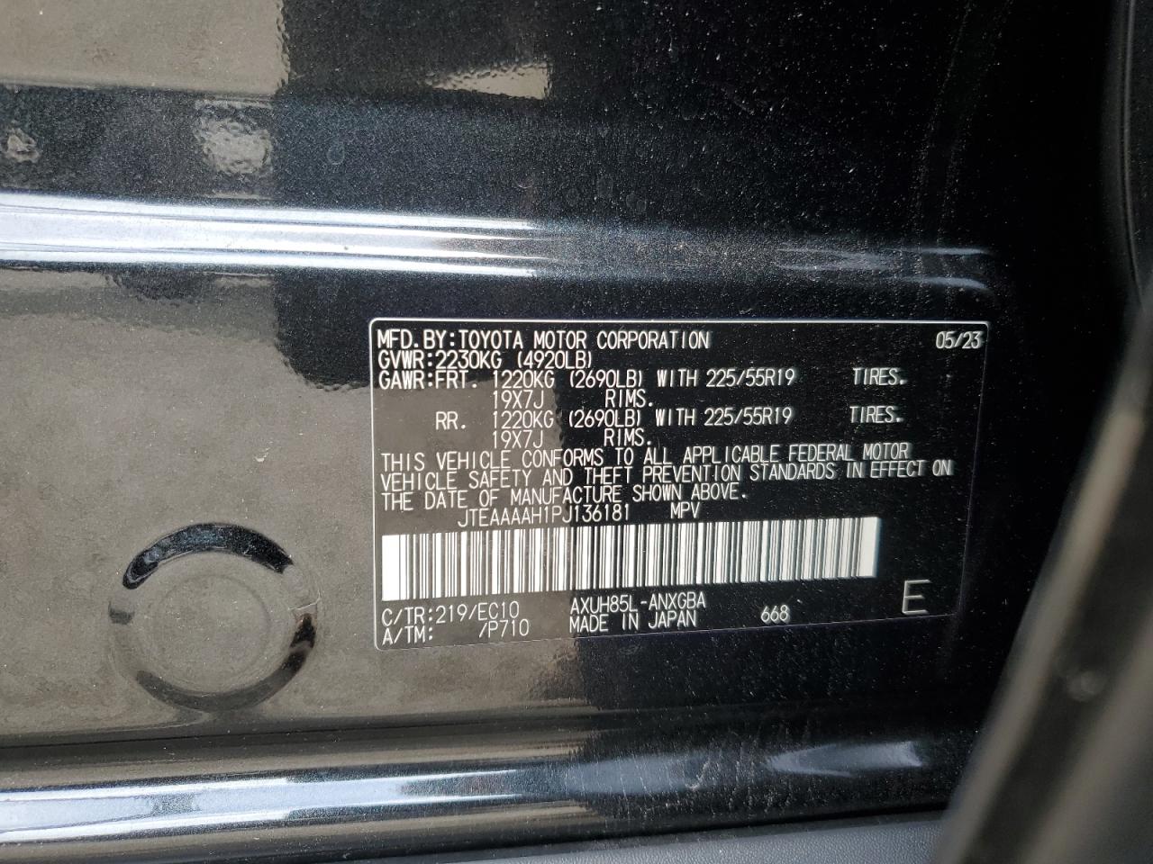 2023 Toyota Venza Le VIN: JTEAAAAH1PJ136181 Lot: 65268735