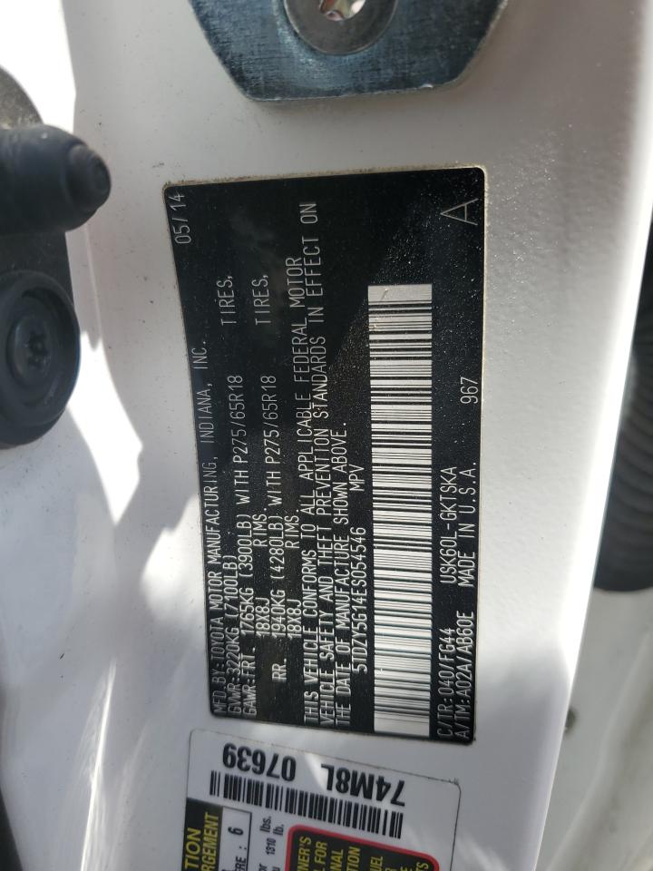 2014 Toyota Sequoia Sr5 VIN: 5TDZY5G14ES054546 Lot: 63621525