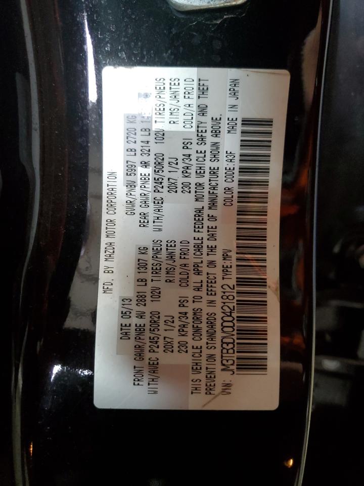 2013 Mazda Cx-9 Grand Touring VIN: JM3TB3DV0D0421812 Lot: 62908405