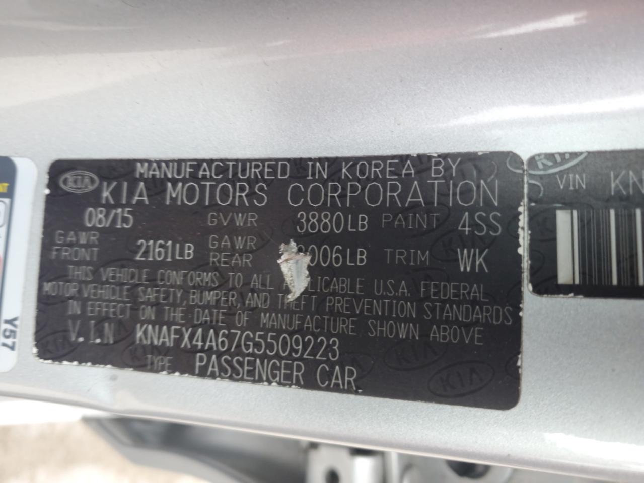 2016 Kia Forte Lx VIN: KNAFX4A67G5509223 Lot: 62932395