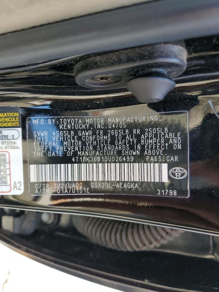 2005 Toyota Avalon Xl VIN: 4T1BK36B15U026499 Lot: 65620535