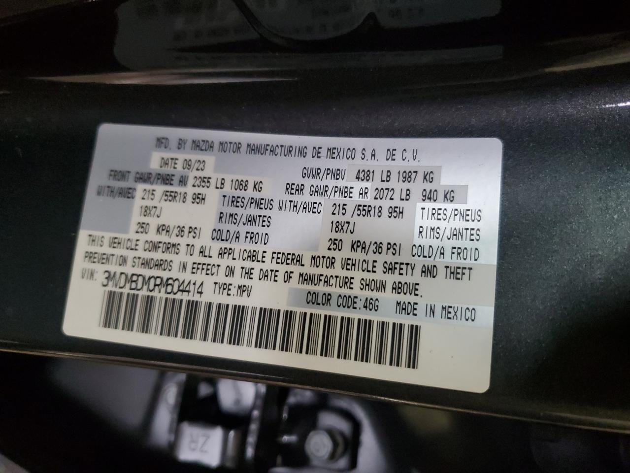 2024 Mazda Cx-30 Premium VIN: 3MVDMBDM0RM604414 Lot: 64027425