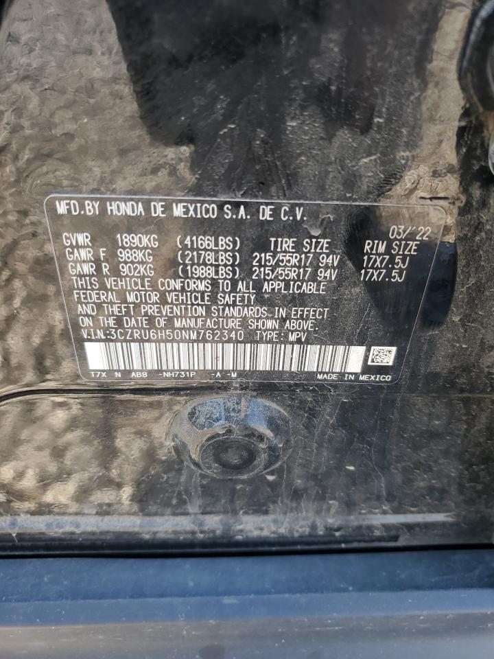 2022 Honda Hr-V Ex VIN: 3CZRU6H50NM762340 Lot: 64676745