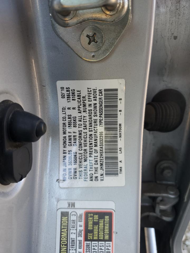 2010 Honda Insight Lx VIN: JHMZE2H5XAS032396 Lot: 63662415