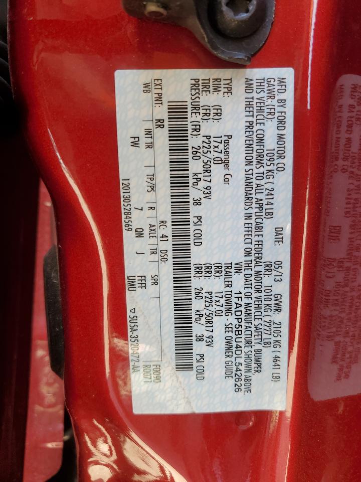 2013 Ford C-Max Sel VIN: 1FADP5BU4DL542626 Lot: 62910785