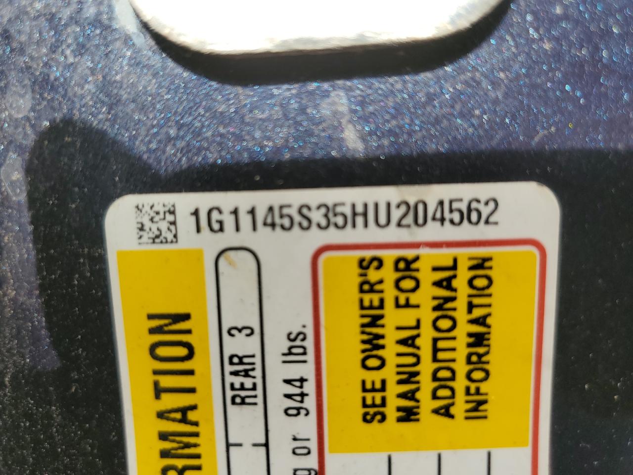 2017 Chevrolet Impala Premier VIN: 1G1145S35HU204562 Lot: 66375205