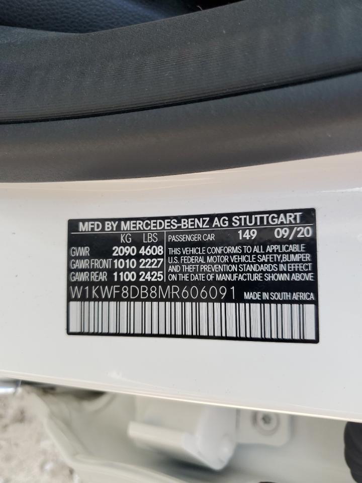 2021 Mercedes-Benz C 300 VIN: W1KWF8DB8MR606091 Lot: 65038285