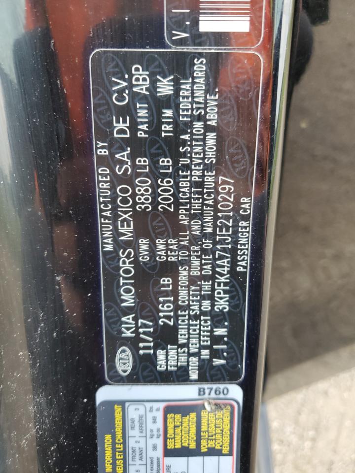 2018 Kia Forte Lx VIN: 3KPFK4A71JE210297 Lot: 64878545