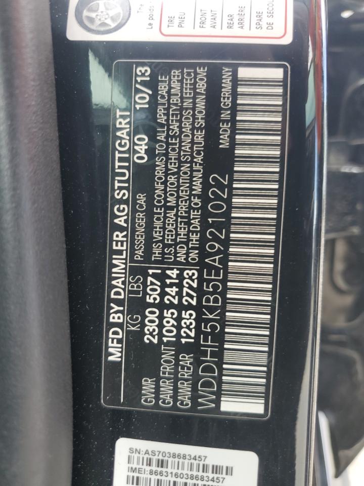 2014 Mercedes-Benz E 350 VIN: WDDHF5KB5EA921022 Lot: 64500775