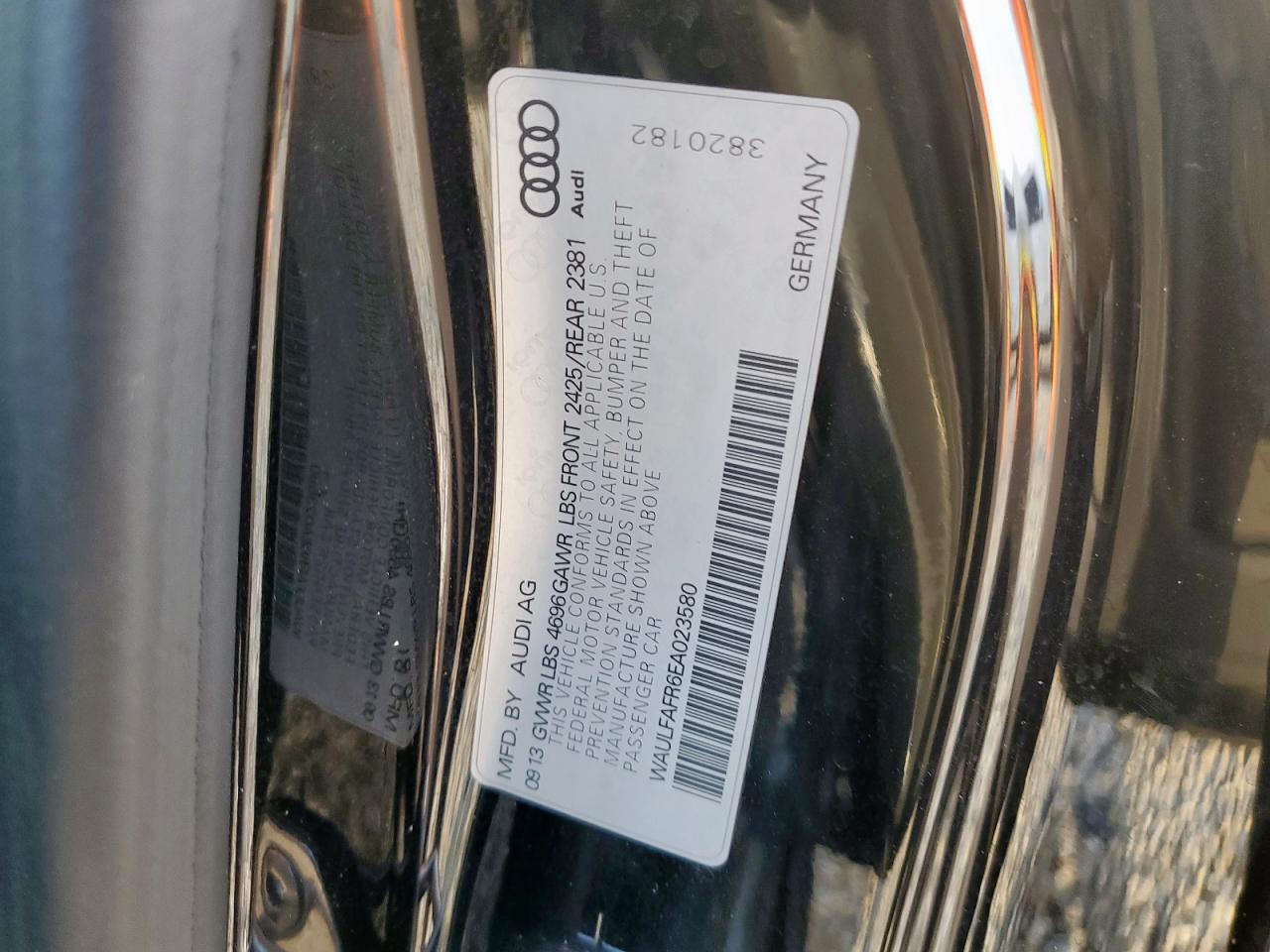 2014 Audi A5 Premium Plus VIN: WAULFAFR6EA023580 Lot: 65000005