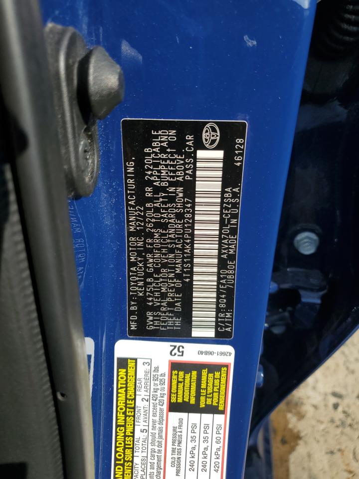 2023 Toyota Camry Se Night Shade VIN: 4T1S11AK4PU128347 Lot: 62715415