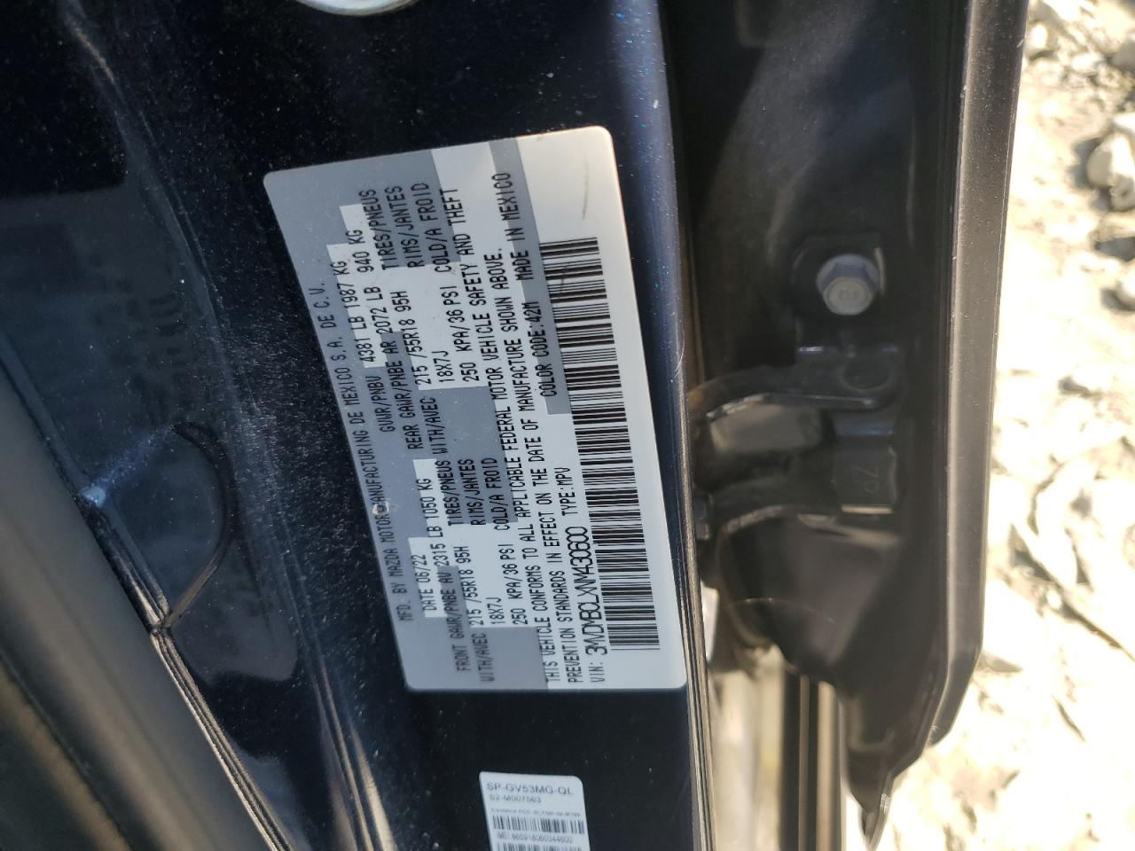 2022 Mazda Cx-30 Preferred VIN: 3MVDMBCLXNM430600 Lot: 64253025