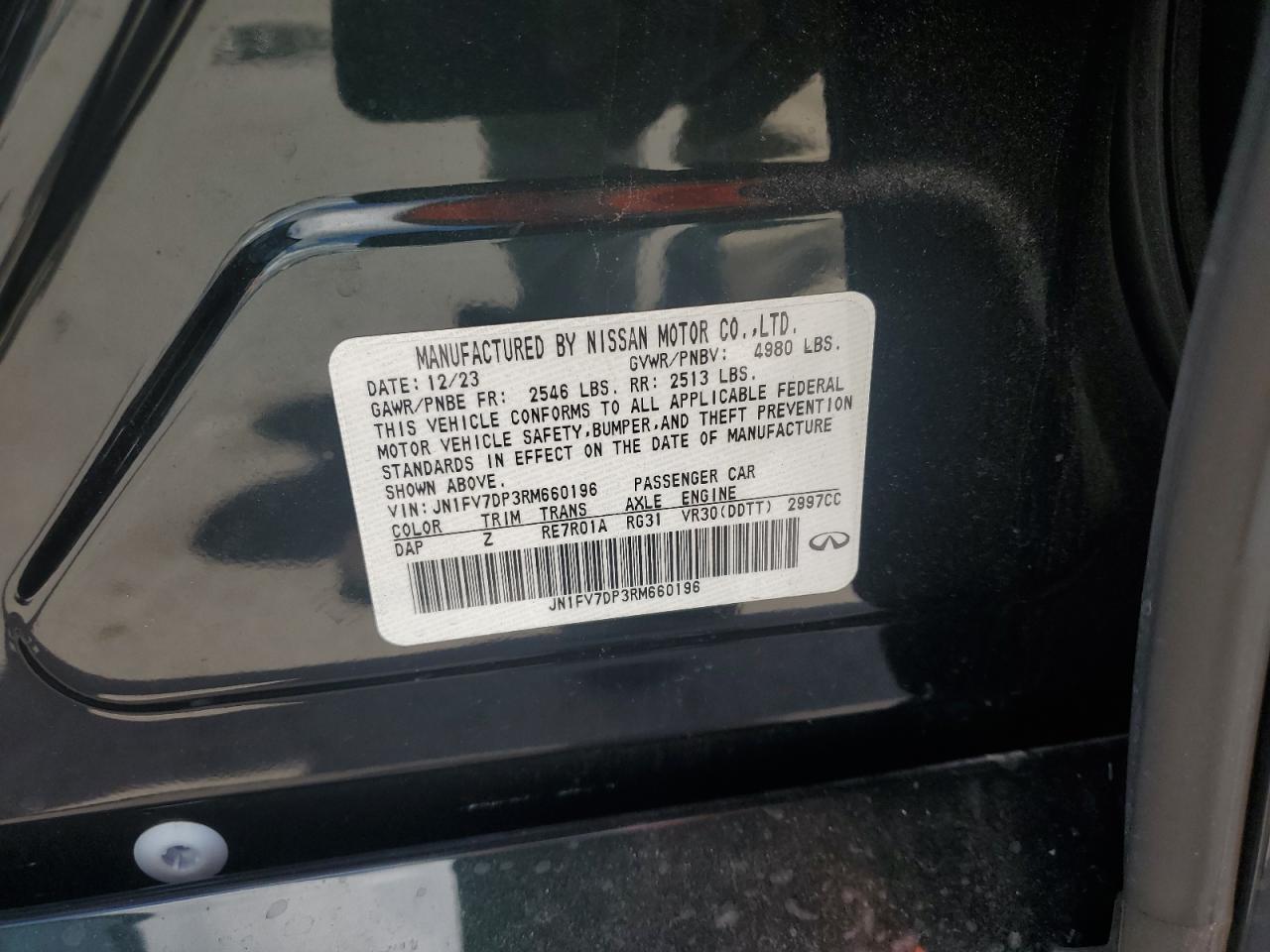 2024 Infiniti Q50 Red Sport 400 VIN: JN1FV7DP3RM660196 Lot: 64427775