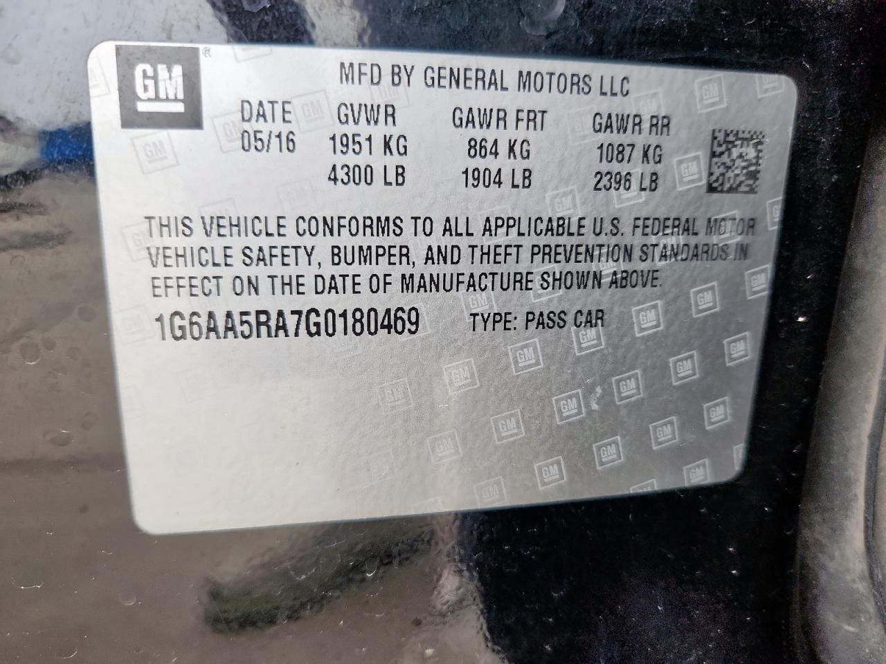 2016 Cadillac Ats VIN: 1G6AA5RA7G0180469 Lot: 62465605