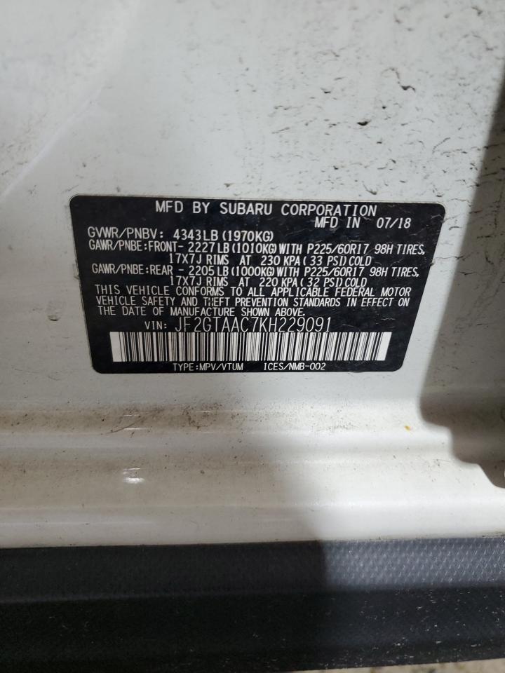 2019 Subaru Crosstrek VIN: JF2GTAAC7KH229091 Lot: 65840885