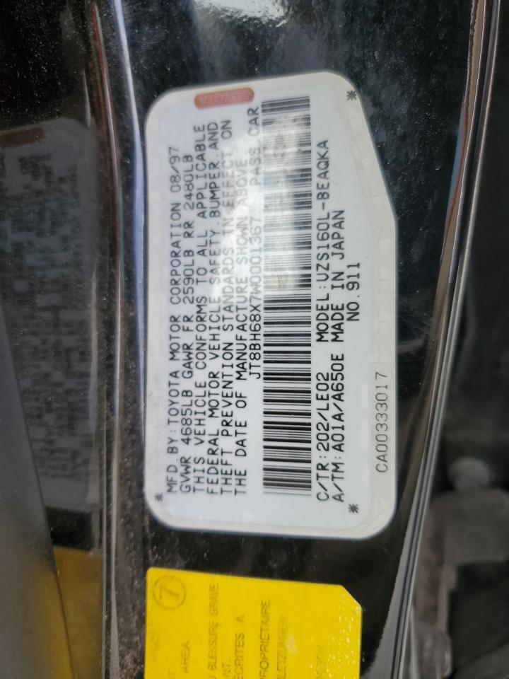 1998 Lexus Gs 400 VIN: JT8BH68X7W0001367 Lot: 65174015