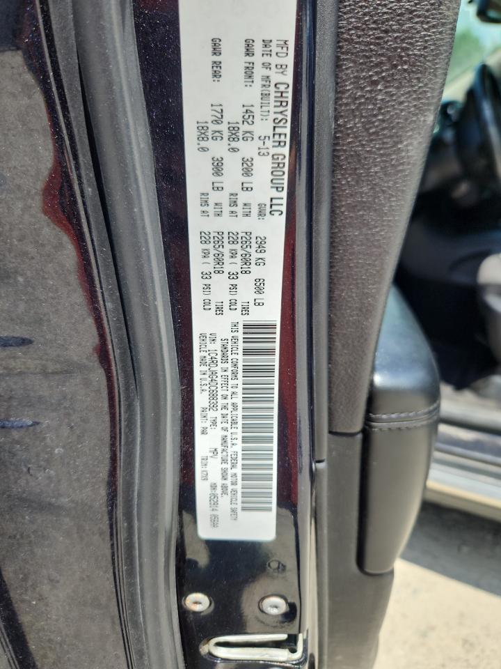 2013 Dodge Durango Sxt VIN: 1C4RDJAG4DC688392 Lot: 66364465