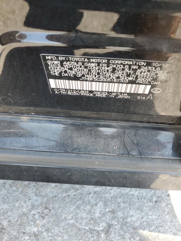 2013 Lexus Is 250 VIN: JTHBF5C20D5187703 Lot: 66905425