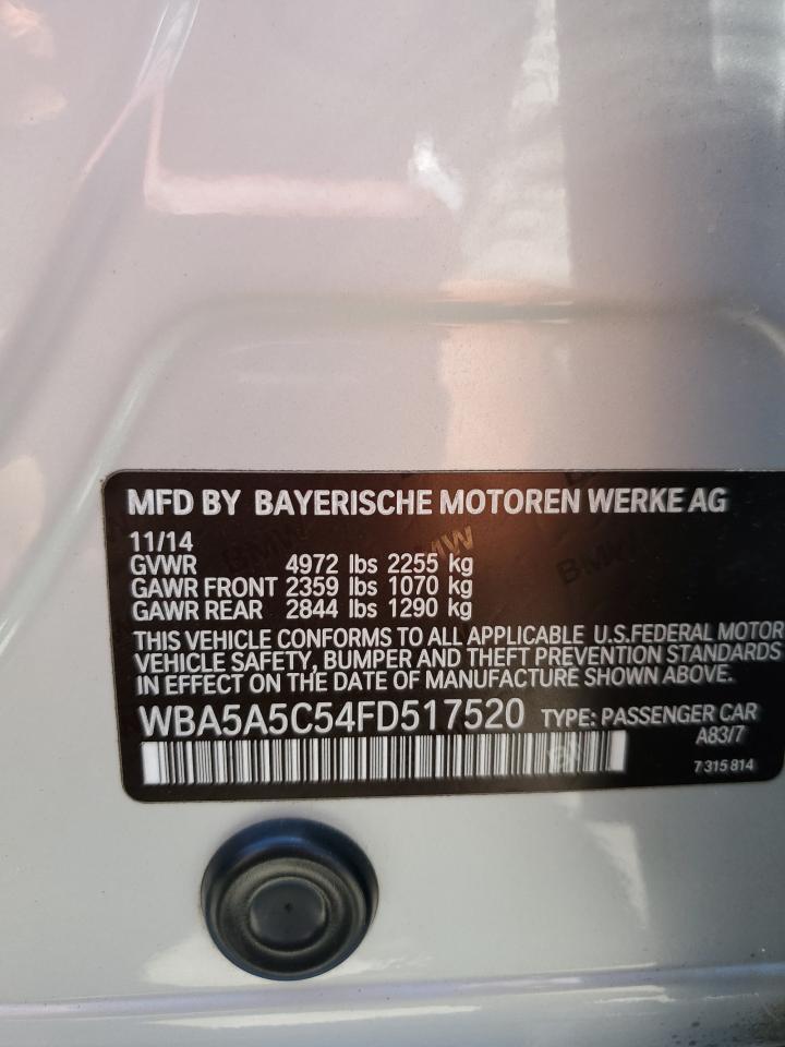 2015 BMW 528 I VIN: WBA5A5C54FD517520 Lot: 63302425