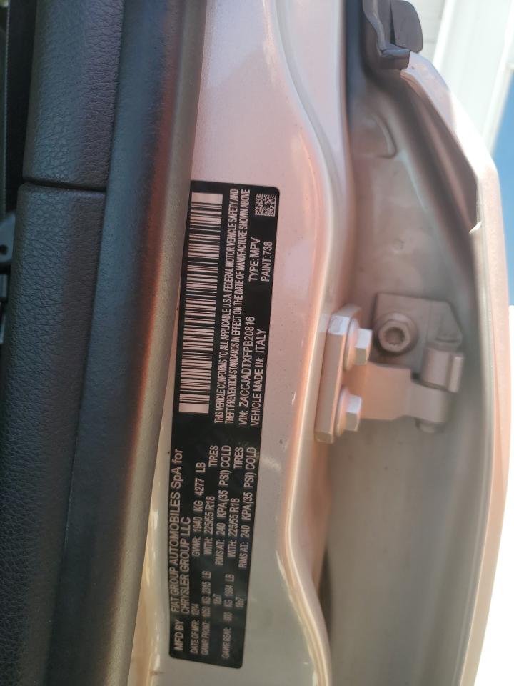 2015 Jeep Renegade Limited VIN: ZACCJADTXFPB20816 Lot: 63997375