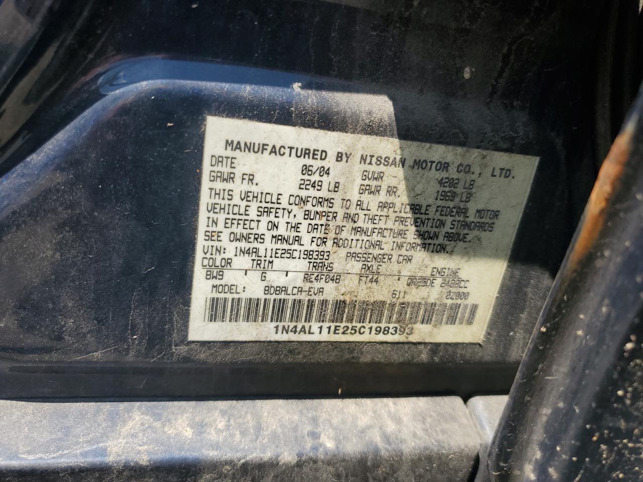2005 Nissan Altima S VIN: 1N4AL11E25C198393 Lot: 64057615