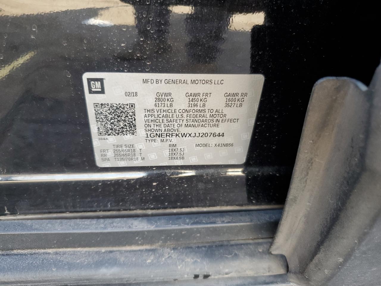 2018 Chevrolet Traverse Ls VIN: 1GNERFKWXJJ207644 Lot: 64623125