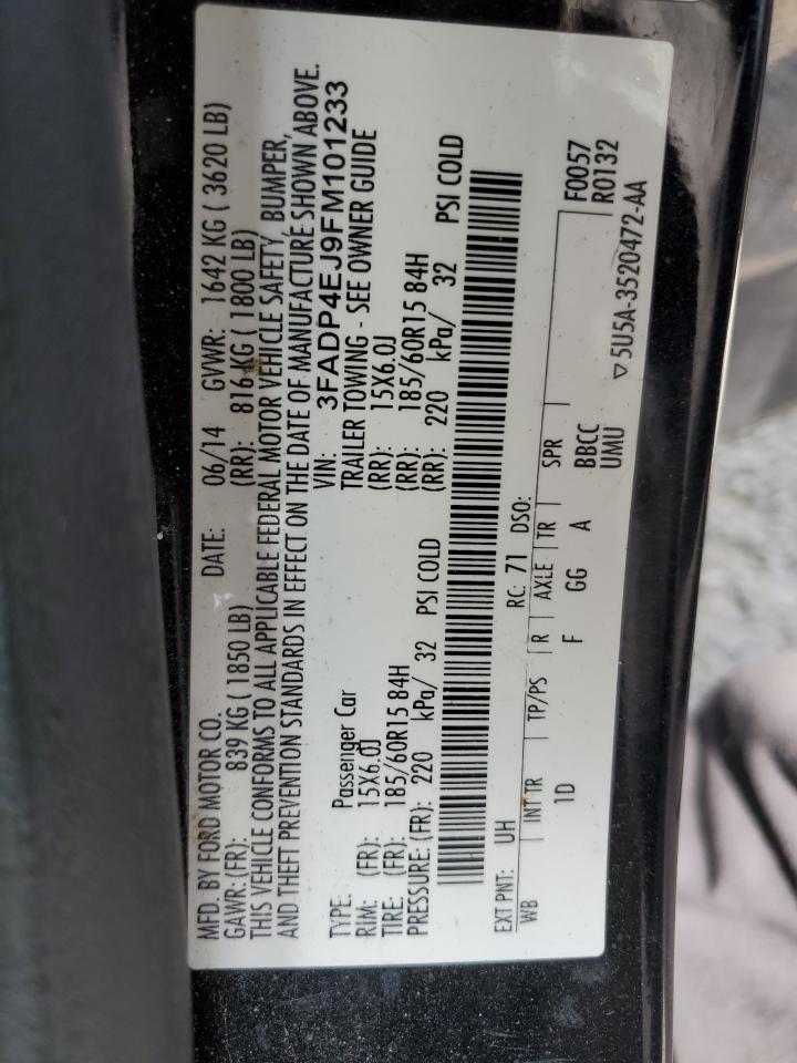 2015 Ford Fiesta Se VIN: 3FADP4EJ9FM101233 Lot: 63143865